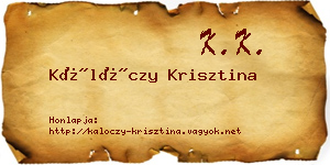 Kálóczy Krisztina névjegykártya