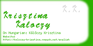 krisztina kaloczy business card