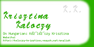 krisztina kaloczy business card